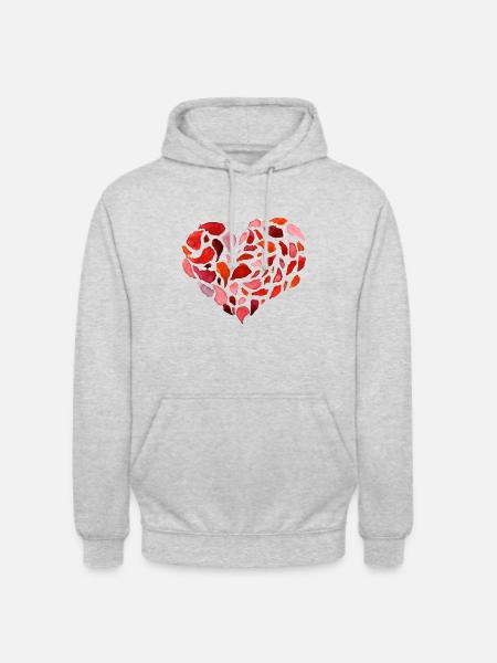 Herz Kunst - Unisex Hoodie - Hellgrau meliert