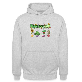Plantilicious Gardening Lustiges Sprichwort - Unisex Hoodie - Hellgrau meliert - Vorne - Alina (178cm) & Michal (187cm)