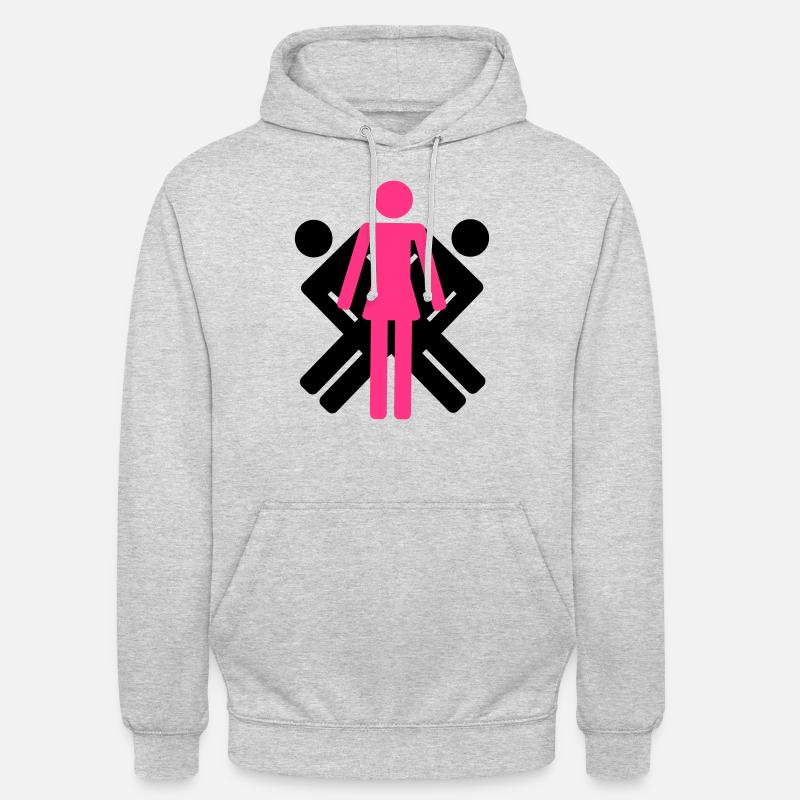 Intersection 2 +1 - Sweat-shirt à capuche unisexe - gris clair chiné