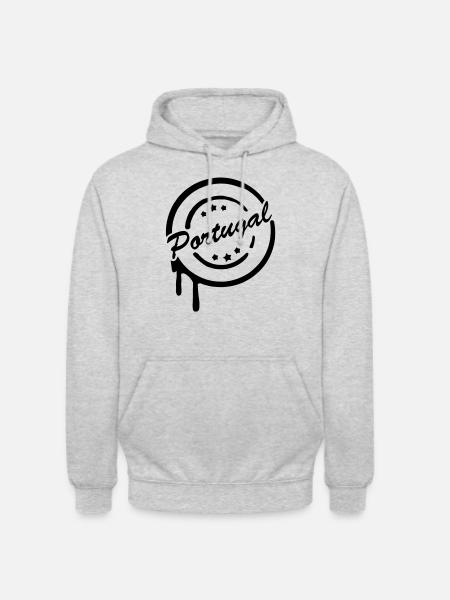 portugal___f1 - Uniseks hoodie - lichtgrijs gemêleerd