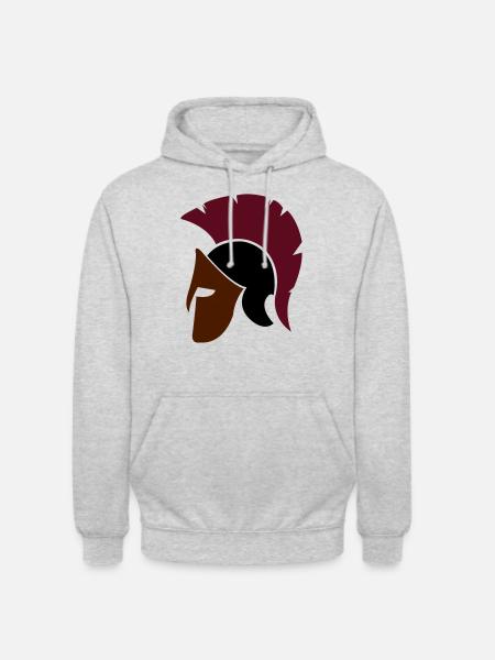 sparta_helm_2 - Unisex Hoodie - Hellgrau meliert