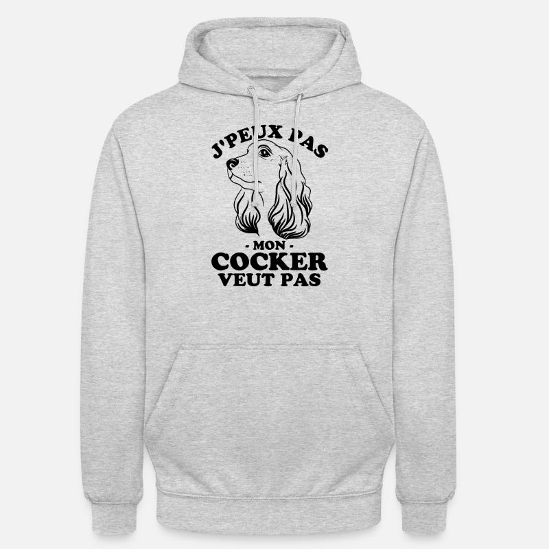 Je PEUX PAS MON COCKER VEUT PAS 3 - Sweat-shirt à capuche unisexe - gris clair chiné