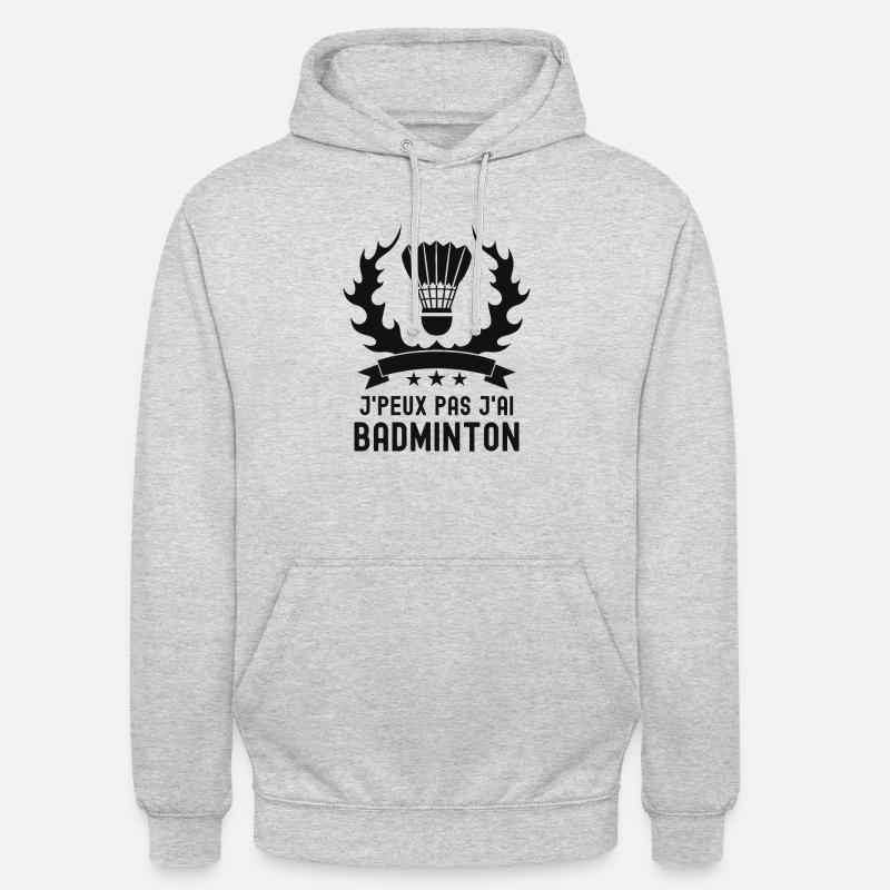 badminton 3 - Sweat-shirt à capuche unisexe - gris clair chiné