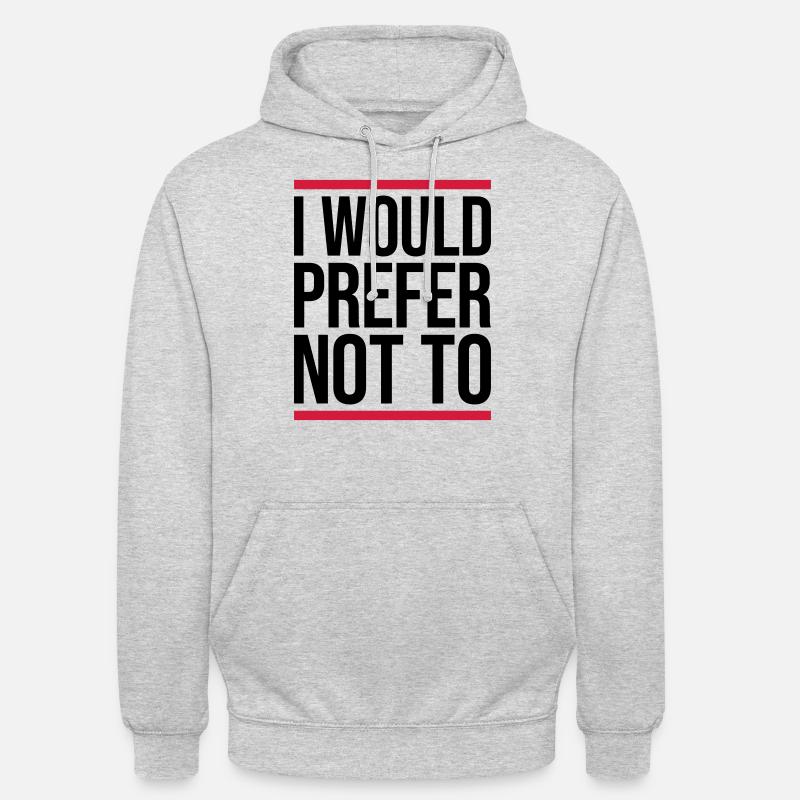 Je préfère ne pas - Sweat-shirt à capuche unisexe - gris clair chiné