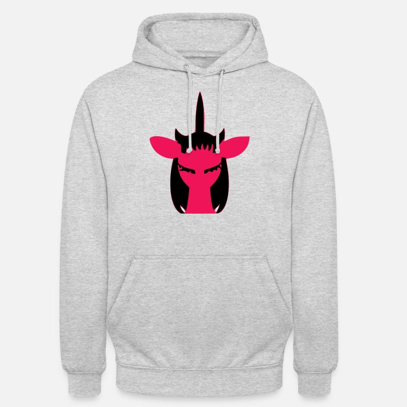 Das rote Einhorn - Unisex Hoodie - Hellgrau meliert