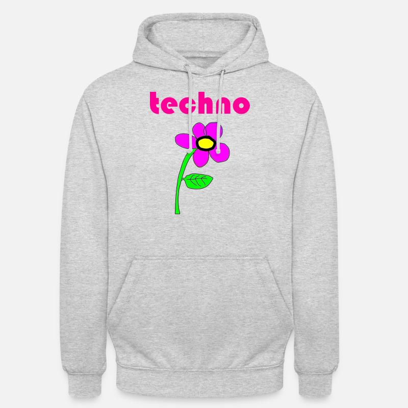 techno blume - Unisex Hoodie - Hellgrau meliert
