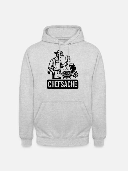 Grillen - Unisex Hoodie - Hellgrau meliert