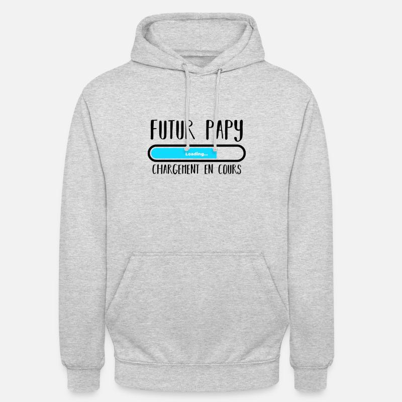 Futur papy loading noir - Sweat-shirt à capuche unisexe - gris clair chiné