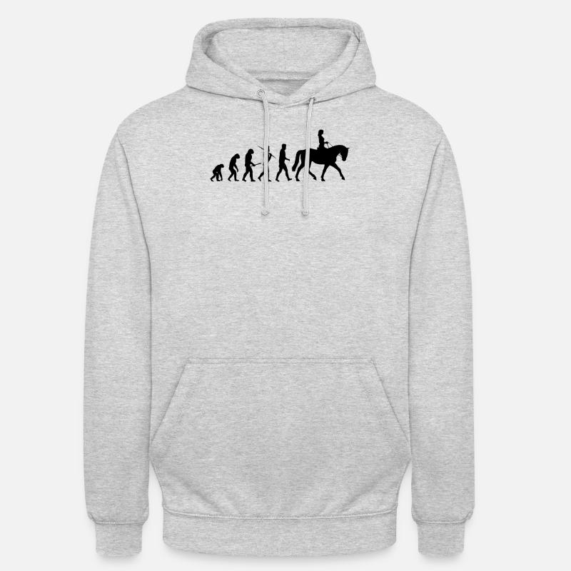 Evolution riding, equestrian gift - Unisex Hoodie - light heather grey