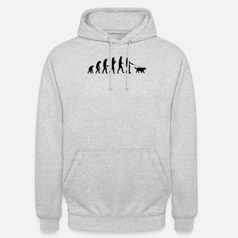 Evolution Dog Walking Gift - Sweat-shirt à capuche unisexe - gris clair chiné