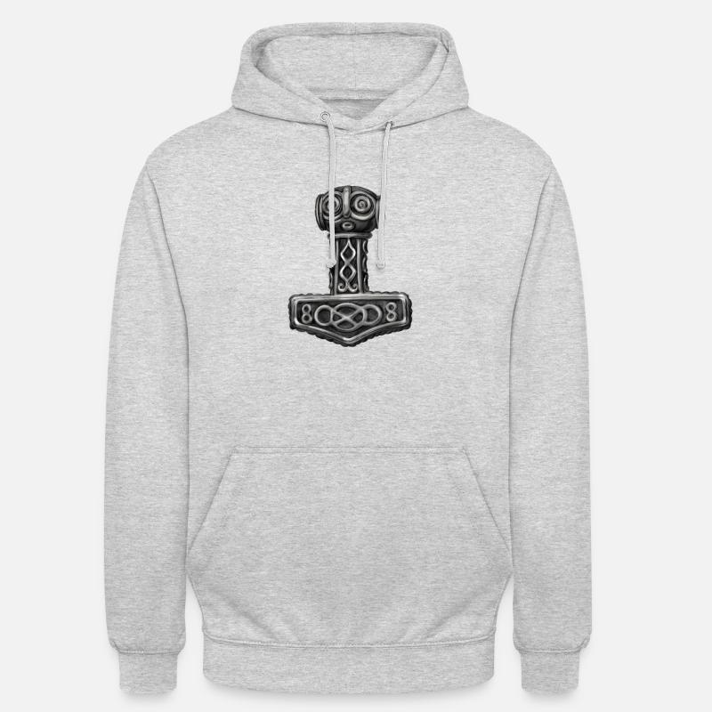 Thor Hammer Mjölnir Mjolnir - Unisex Hoodie - Hellgrau meliert