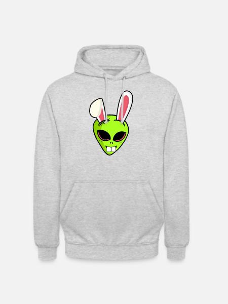 Alien alien Easter bunny Easter gift Ha - Unisex Hoodie - light heather grey
