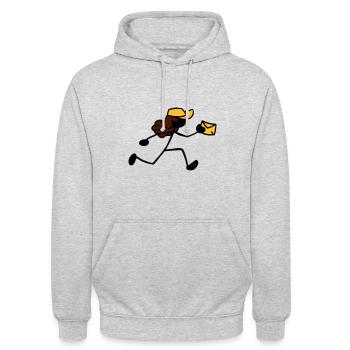 Postbotin Briefzustellerin Kurier - Unisex Hoodie - Hellgrau meliert - Vorne - Alina (178cm) & Michal (187cm)