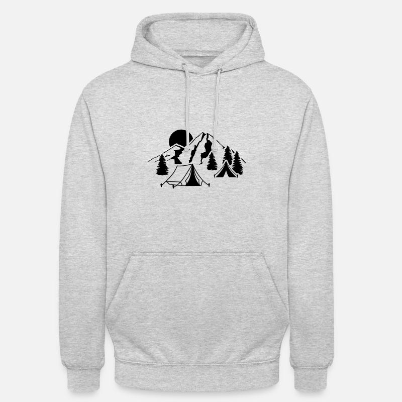 camping - Sweat-shirt à capuche unisexe - gris clair chiné