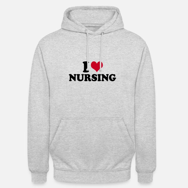 J’aime infirmière - Sweat-shirt à capuche unisexe - gris clair chiné