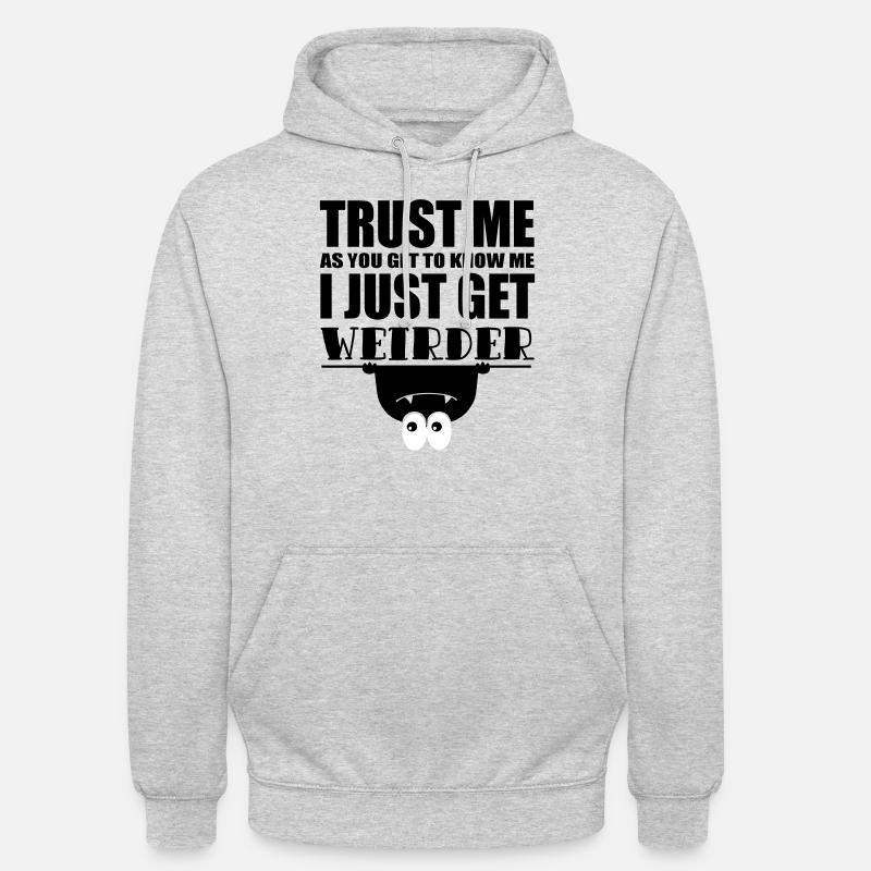 citation drôle plus étrange - Sweat-shirt à capuche unisexe - gris clair chiné