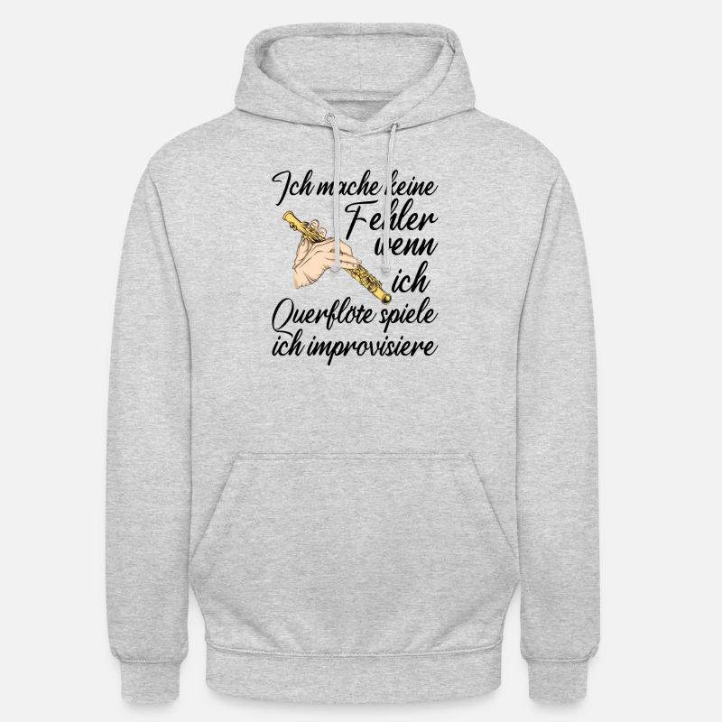 Querflöte - Unisex Hoodie - Hellgrau meliert