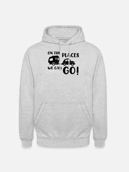 Caravan Camper Camping - Unisex Hoodie - light heather grey