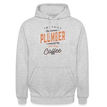 Plombier Drôle Titre du poste Profession - Sweat-shirt à capuche unisexe - gris clair chiné - Devant - Alina (178cm) & Michal (187cm)