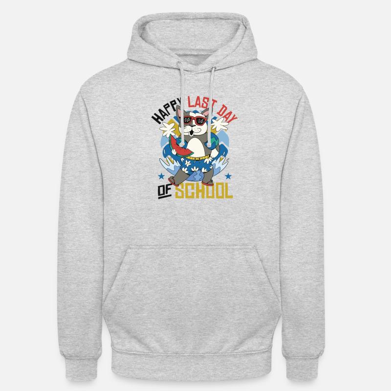 Joyeux dernier jour d’école - Sweat-shirt à capuche unisexe - gris clair chiné