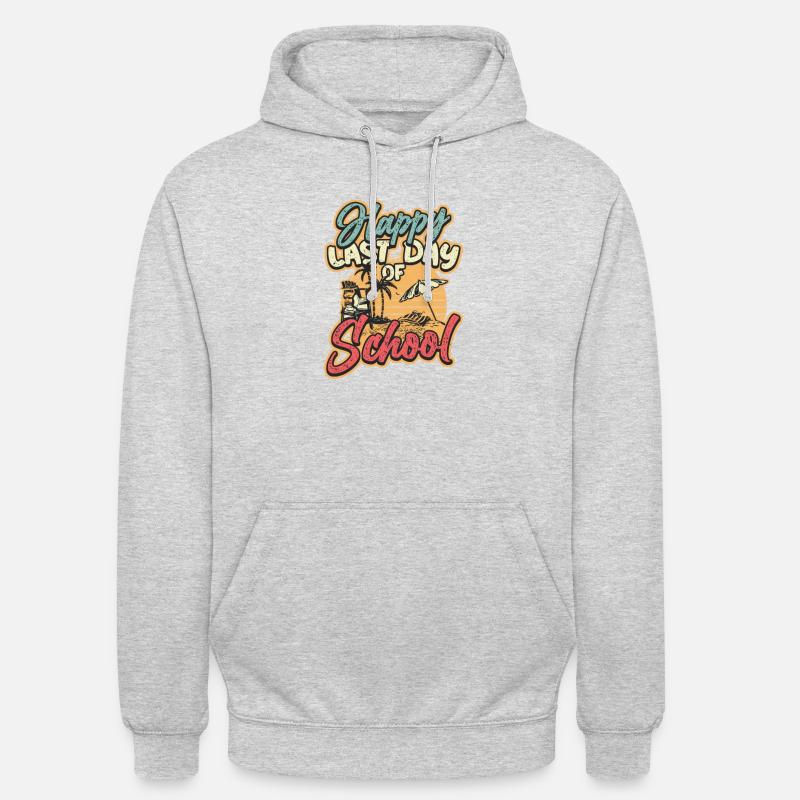 Joyeux dernier jour d’école - Sweat-shirt à capuche unisexe - gris clair chiné
