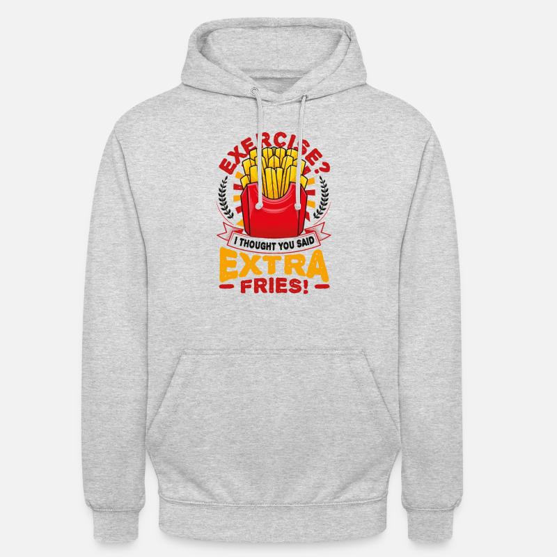 Frites extra Français - Sweat-shirt à capuche unisexe - gris clair chiné
