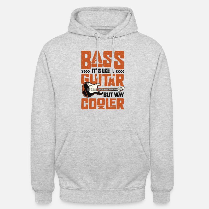 Basse C’est comme une guitare mais une guitare basse cool - Sweat-shirt à capuche unisexe - gris clair chiné
