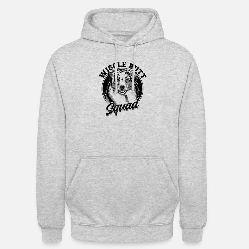 Wiggle Butt Squad - aussie dog - Unisex Hoodie - light heather grey