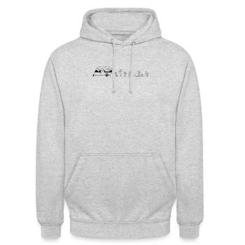 Wohnwagen Camping Caravan Symbole - Unisex Hoodie - Hellgrau meliert - Vorne - Alina (178cm) & Michal (187cm)