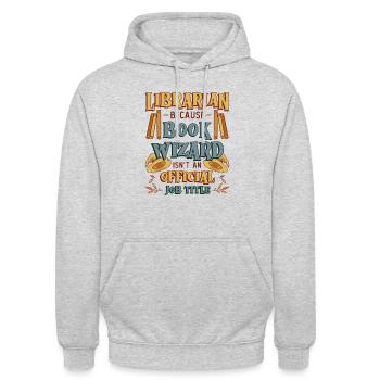 Lustiges Bibliothekar Thema - Unisex Hoodie - Hellgrau meliert - Vorne - Alina (178cm) & Michal (187cm)