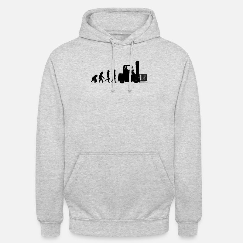 Evolution eines Staplerfahrer - Unisex Hoodie - Hellgrau meliert