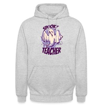 Professeur effrayant Lehrer Halloween - Sweat-shirt à capuche unisexe - gris clair chiné - Devant - Alina (178cm) & Michal (187cm)