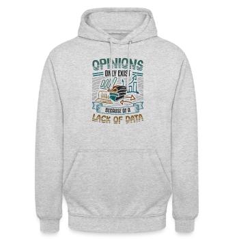 Meinungen Datenmangel - Datenwissenschaftler Daten - Unisex Hoodie - Hellgrau meliert - Vorne - Alina (178cm) & Michal (187cm)