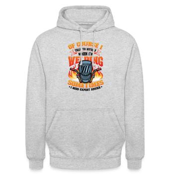 Conseils d’experts en soudage pour les soudeurs - Sweat-shirt à capuche unisexe - gris clair chiné - Devant - Alina (178cm) & Michal (187cm)