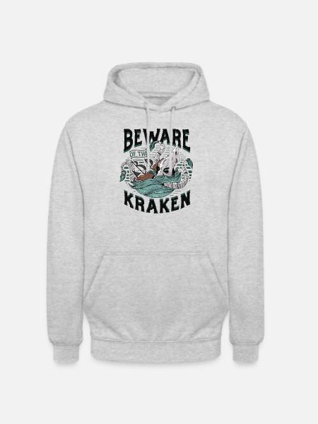 Beware of the Kraken - Unisex Hoodie - light heather grey