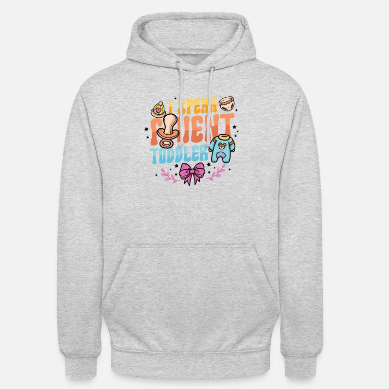 Je parle couramment bambin - Sweat-shirt à capuche unisexe - gris clair chiné