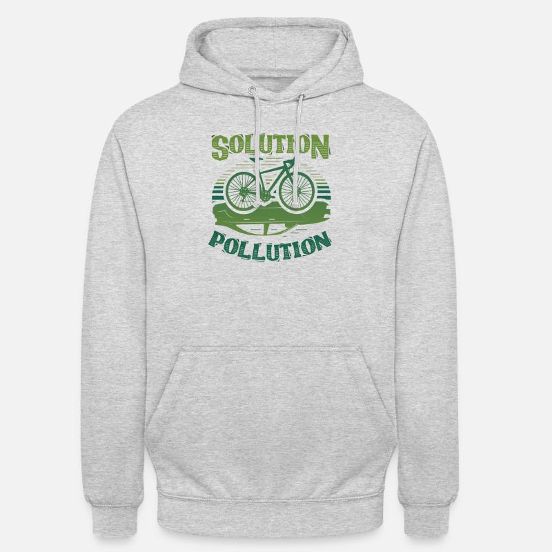 Polution Solution Environmental Protection Cycling - Unisex Hoodie - light heather grey