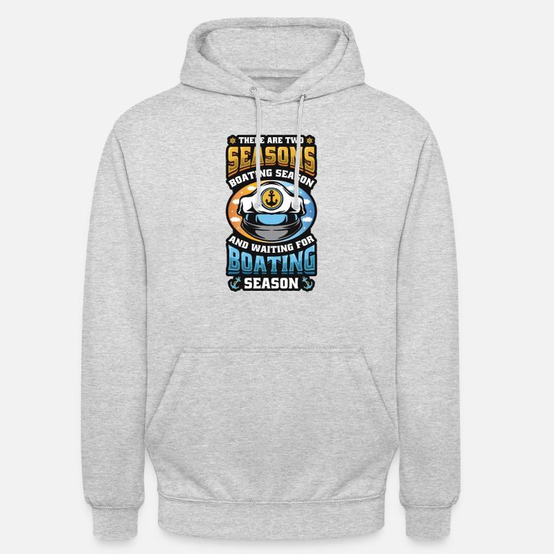 Warten Auf Die Bootssaison, Bootsführer - Unisex Hoodie - Hellgrau meliert