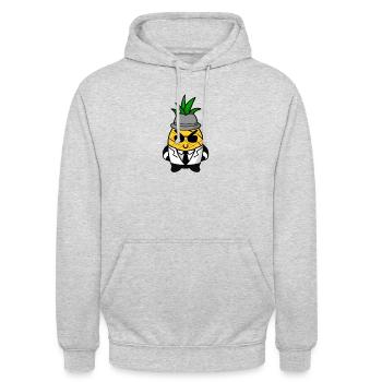Ananas Gangster Mafia Kawaii Design - Unisex Hoodie - Hellgrau meliert - Vorne - Alina (178cm) & Michal (187cm)