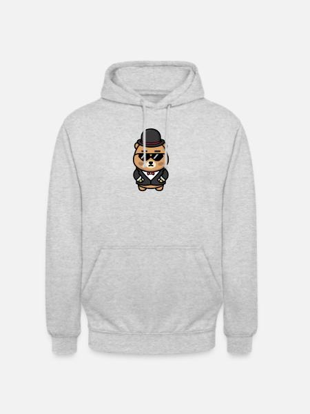 Bjørn Gangster Mafia Melon Solbriller - Hættetrøje unisex - lysegrå meleret