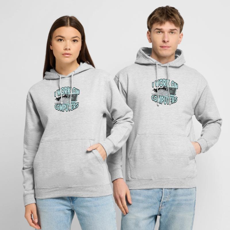 ICH ARBEITE AN COMPUTERN - Cat und Computer - Technik Unisex Hoodie