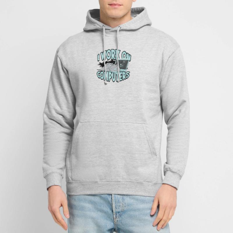 ICH ARBEITE AN COMPUTERN - Cat und Computer - Technik Unisex Hoodie