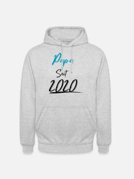 Papa seit 2020 - Unisex Hoodie - Hellgrau meliert