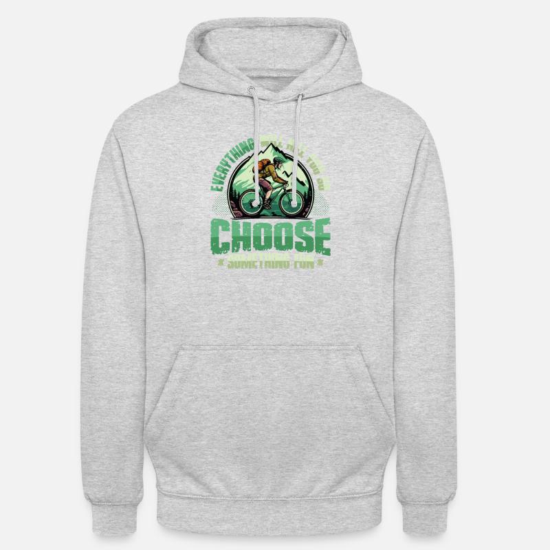 Course de descente, VTT, BMX - Sweat-shirt à capuche unisexe - gris clair chiné