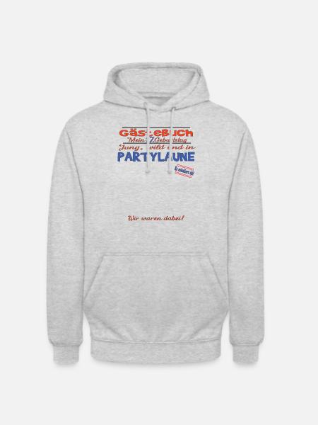 17th Birthday Girl & Boy Guestbook - Unisex Hoodie - light heather grey