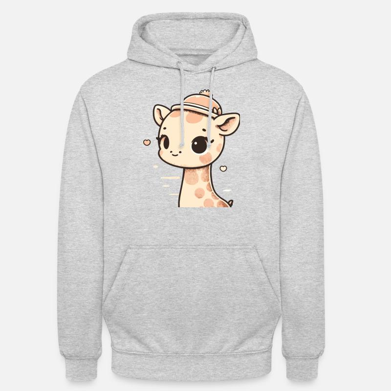 Girafe - Sweat-shirt à capuche unisexe - gris clair chiné