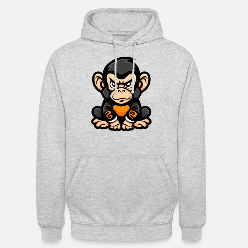 Affe Comic - Unisex Hoodie - Hellgrau meliert