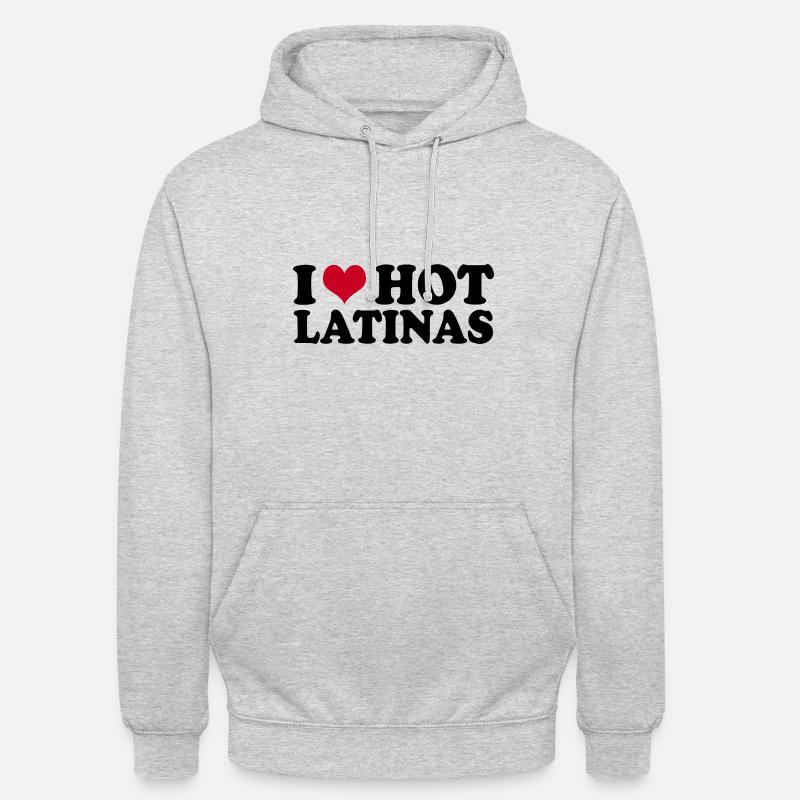 J’aime les Latinas - Sweat-shirt à capuche unisexe - gris clair chiné