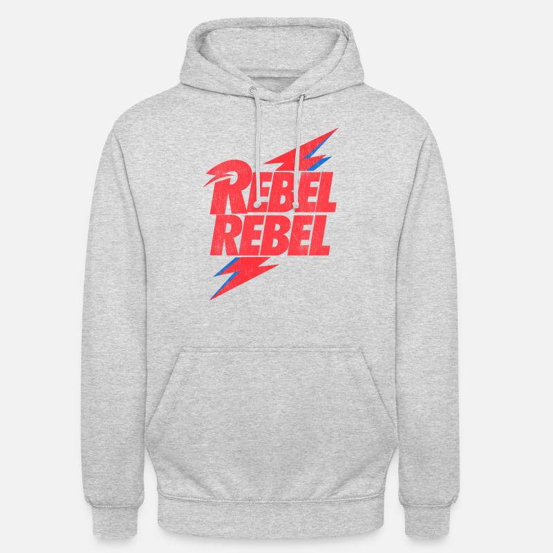 David Bowie Rebel Rebel Avec Flash - Sweat-shirt à capuche unisexe - gris clair chiné