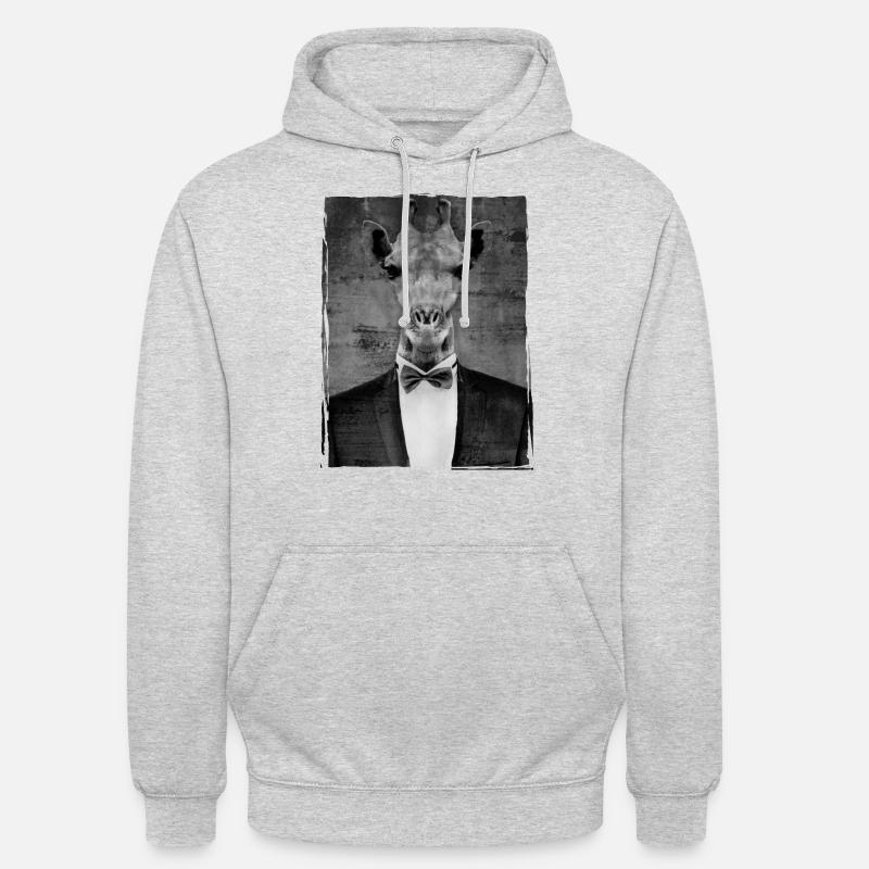 Girafe smoking - Sweat-shirt à capuche unisexe - gris clair chiné